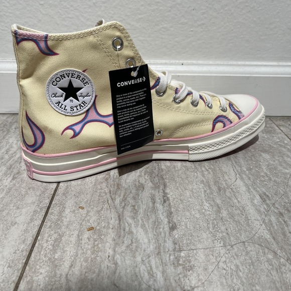 Converse Golf Chuck 70 Flames Shoes Mens Size 11 Yellow High Top Canvas Sneakers - Picture 7 of 12